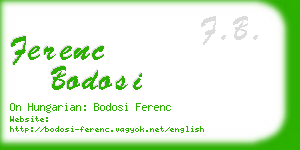 ferenc bodosi business card